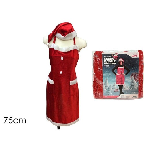 Grembiule rosso con - in,