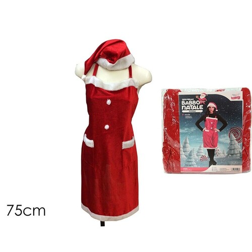 Grembiule rosso con - in,